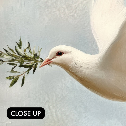Peaceful Dove with Olive Branch