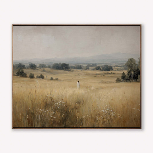 Jesus Walking in a Prairie